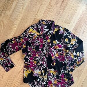 Apt. 9 Black and Yellow Button Down Shirt